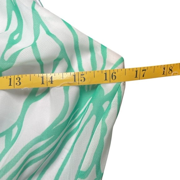 R&K Green White Floral Maxi Dress Size 4 Tropical Flowy Vacation Easter Party - Picture 11 of 14